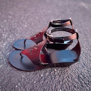 Tory Burch Black Zoey Wedge Sandals size 7.5